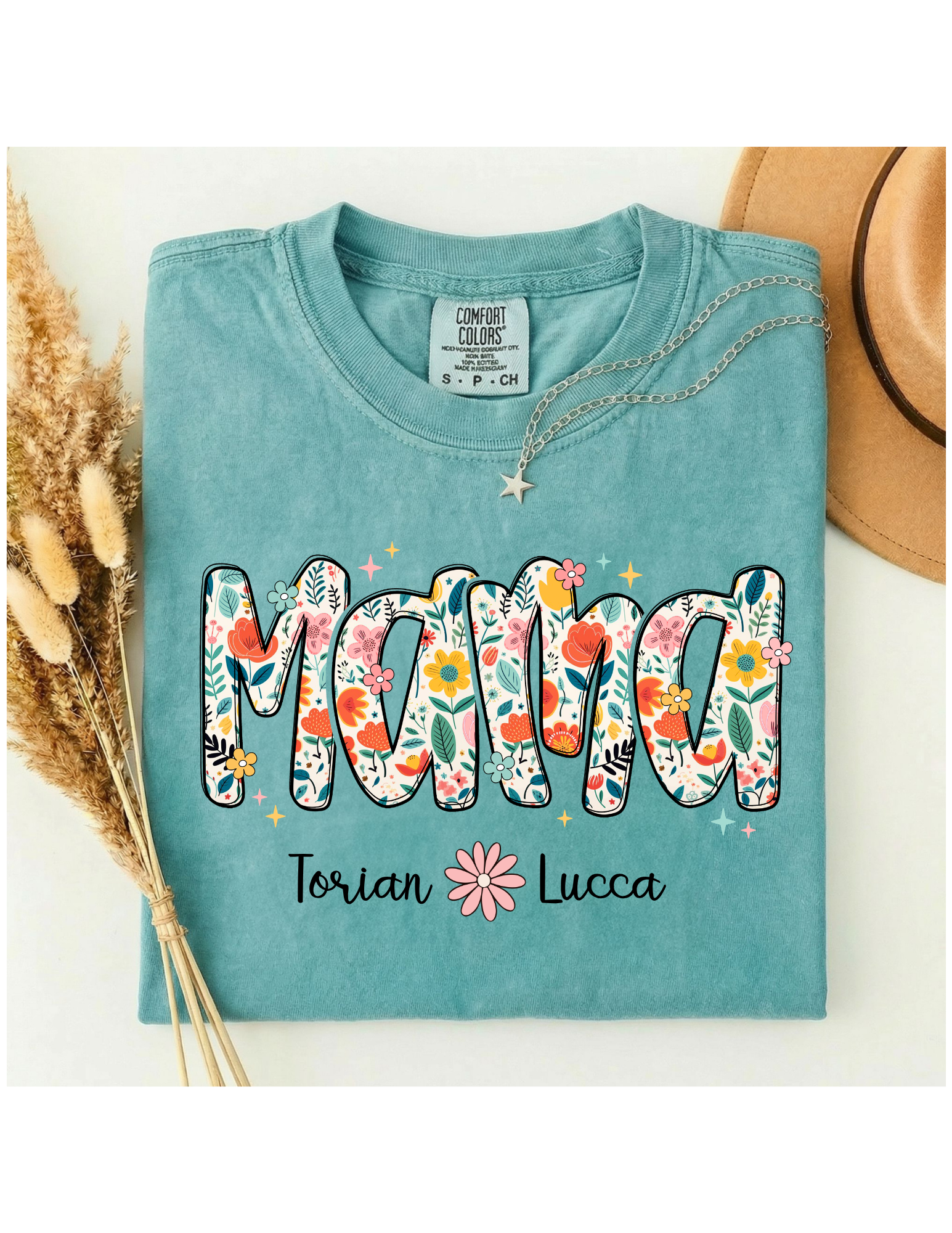 Boho Floral Mother's Day Tee-WITH Customization